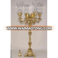 5 arm glass candelabra