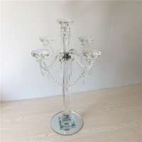 Wholesale  beautiful wedding centerpiece glass crystal candelabra on sale