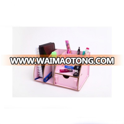 2017 DIY Table Multifunction Wooden Hollow Books File drawer/Make up Removable Collection Organizer/Cute Desktop Storage Box