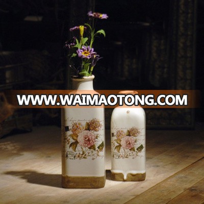 2piece a set the ceramic vase China decoration ceramic vase atmospheric wind only beautiful flower design